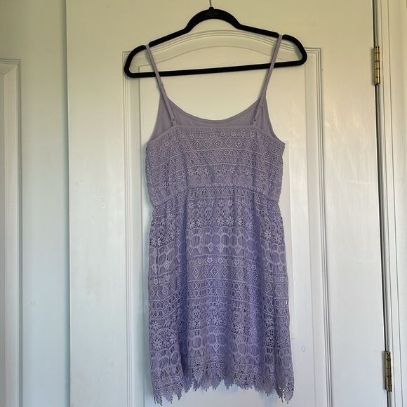 H & M Light Lavender Purple Crochet Dress with Adjustable Straps Size Small - Picture 3 of 10